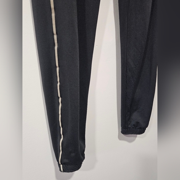ATHLETA Black Joggers with Tan Side Stripes Cuff Zippers Womens Size Small Long - Picture 3 of 10
